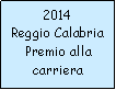 Casella di testo: 2014Reggio CalabriaPremio allacarriera